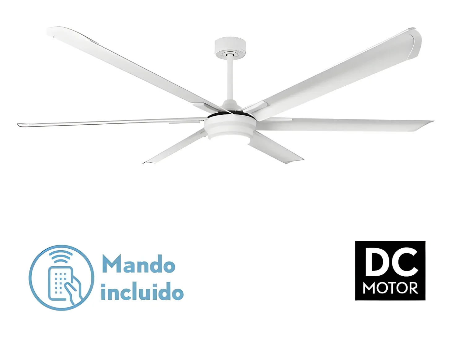 Ventilador Extragrande Dc Marea Blanco Led 3 Temperaturas