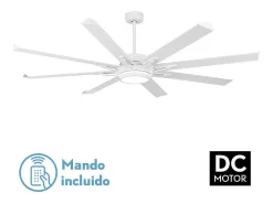 Ventilador Extragrande Dc Grado Blanco Led Doble Luz Con Cct