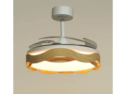 Ventilador Ondas 72W 4 aspas retráctiles blanco/natural Ø108 cm