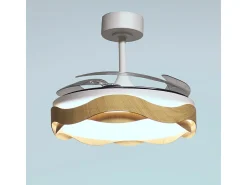 Ventilador Ondas 72W 4 aspas retráctiles blanco/natural Ø108 cm