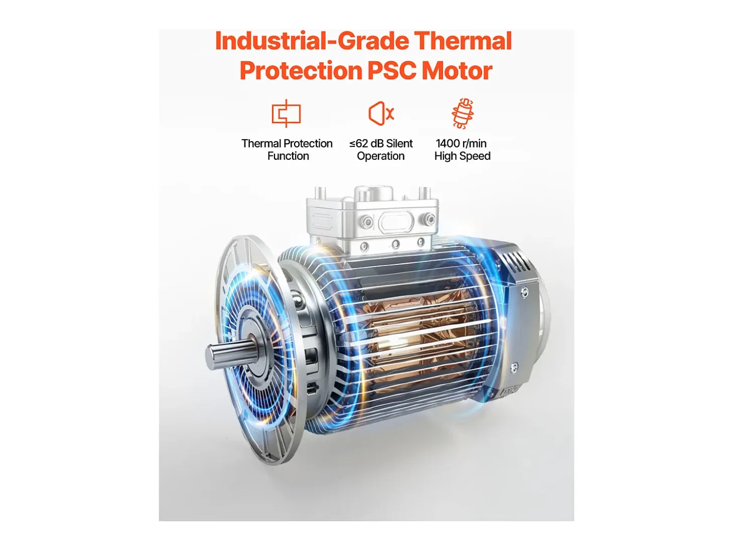 Ventilador SucceBuy 570mm Ventilador de Pie con 3 Velocidades, Ajustable en Altura 110,5-138cm