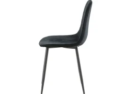 Venture Home Sillas comedor 2 uds Polar terciopelo negro con costuras