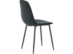 Venture Home Sillas comedor 2 uds Polar terciopelo negro con costuras