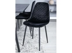 Venture Home Sillas comedor 2 uds Polar terciopelo negro con costuras