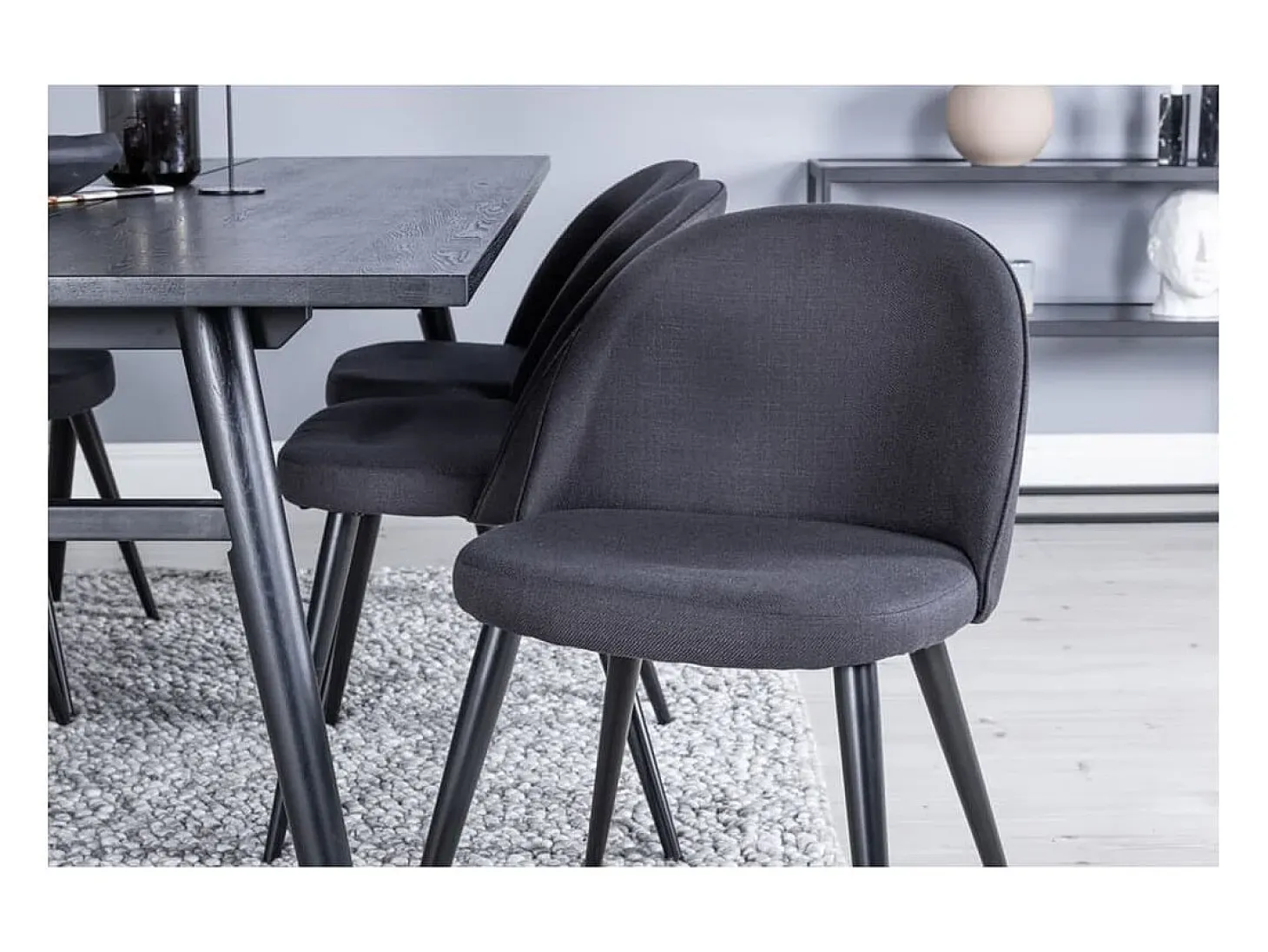 Venture Home Sillas de comedor 2 uds Velvet poliéster negro