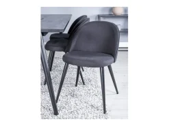 Venture Home Sillas de comedor 2 uds Velvet poliéster negro