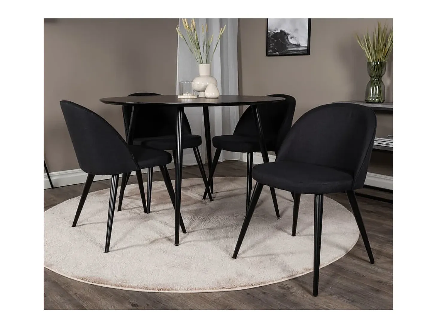 Venture Home Sillas de comedor 2 uds Velvet poliéster negro