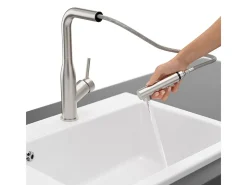 VILLEROY ET BOCH Grifo de cocina para ducha estilo Subway de acero macizo