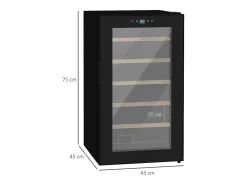 Vinoteca Homcom 65L 24 botellas 5-20ºC G negro 75 cm