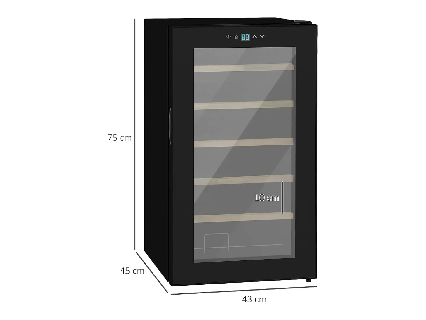 Vinoteca Homcom 65L 24 botellas 5-20ºC G negro 75 cm