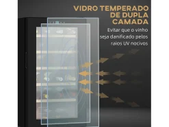 Vinoteca Homcom 65L 24 botellas 5-20ºC G negro 75 cm