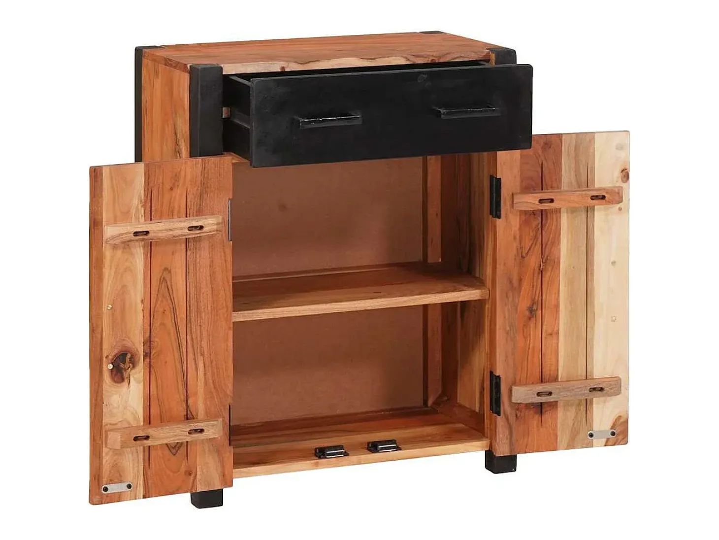 Vitrina 2 piezas Marrón 110 x 30 x 75 cm Madera maciza de Acacia