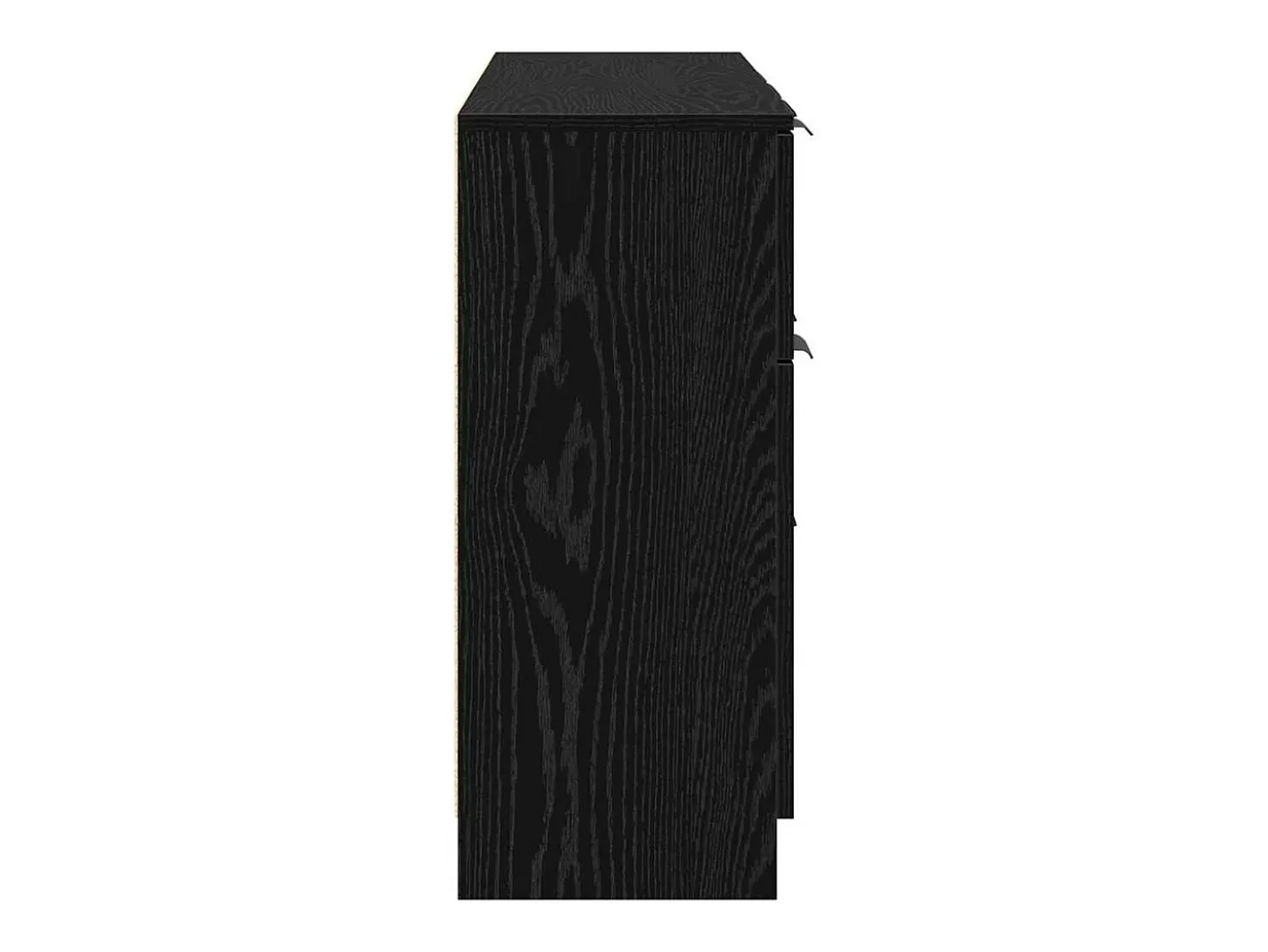 Vitrina 3 piezas Roble negro 121 x 30 x 70 cm Madera contrachapada