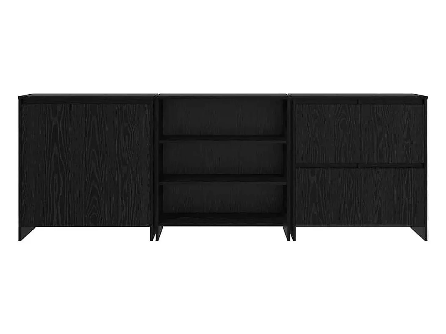 Vitrina 3 piezas Roble negro 70 x 41 x 75 cm Madera contrachapada
