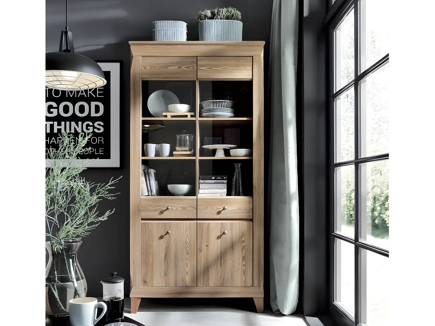 Vitrina 4 puertas Raya Madera