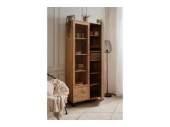 Vitrina 2 Puertas y 2 Cajones Decoración Roble L92 cm - Lublin