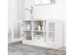 Vitrina blanca 120x30,5x70 cm Madera contrachapada