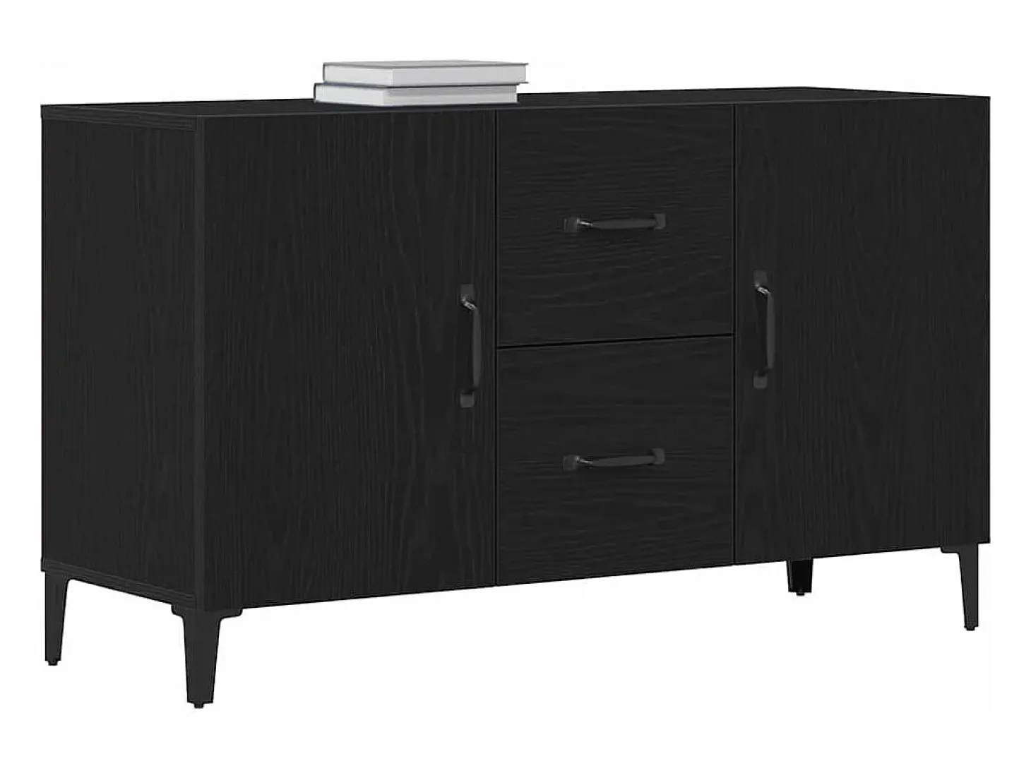 Vitrina con cajón Negro 100 x 36 x 60 cm Madera contrachapada