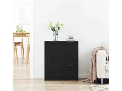 Vitrina con cajón Negro 60 x 30 x 70 cm Madera contrachapada