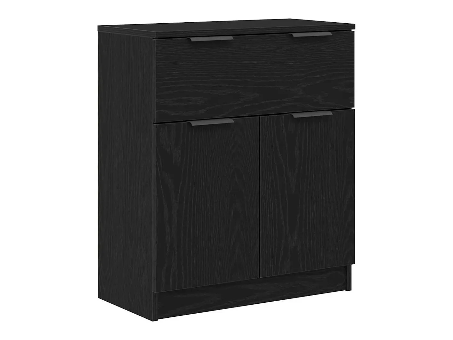 Vitrina con cajón Negro 60 x 30 x 70 cm Madera contrachapada