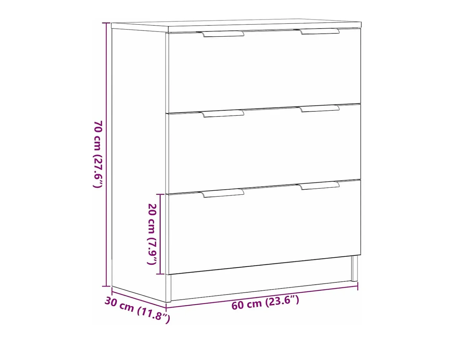 Vitrina con cajón Negro 60 x 30 x 70 cm Madera contrachapada