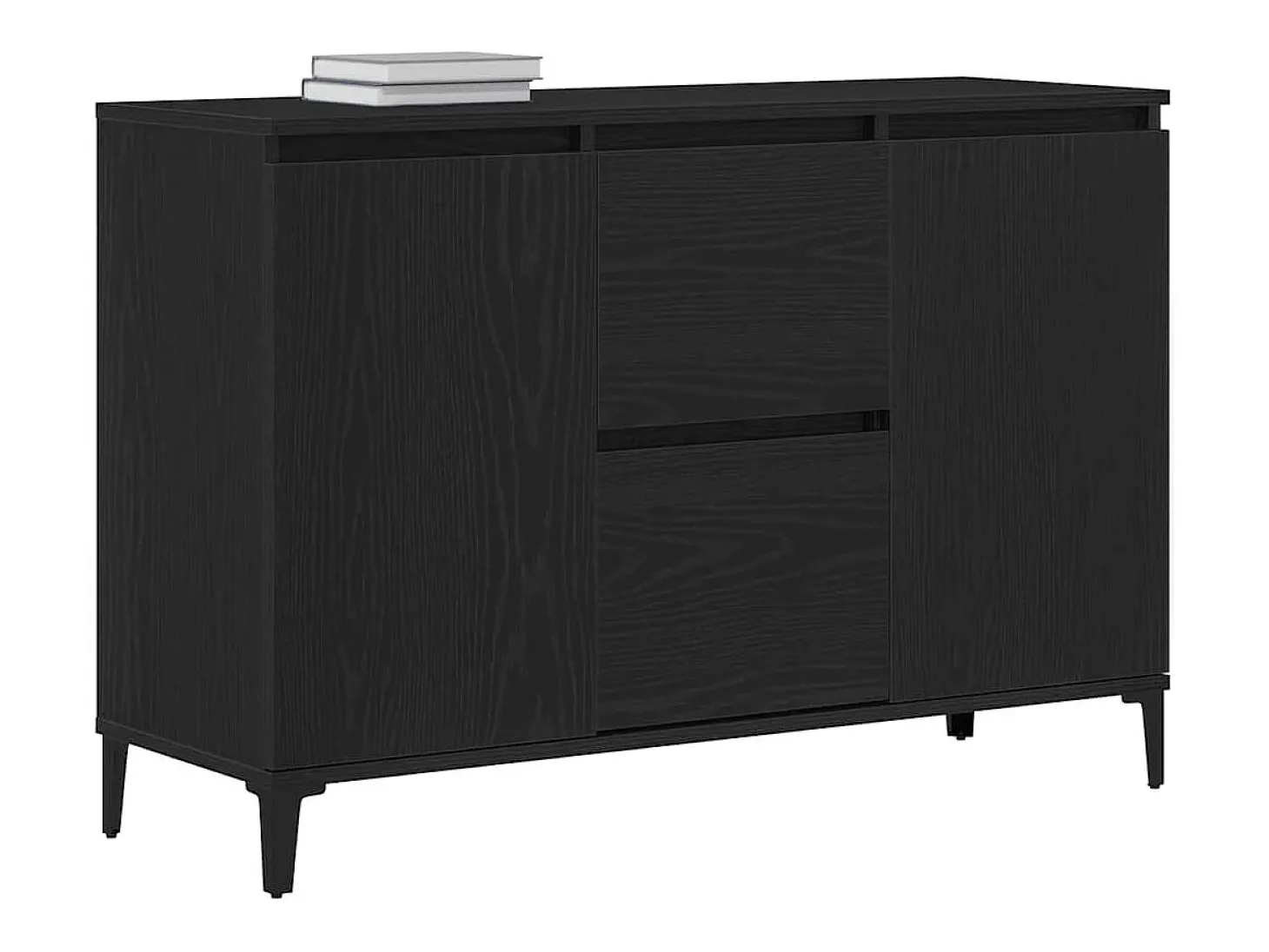 Vitrina con cajón Negro 104 x 35 x 70 cm Madera contrachapada