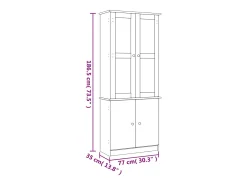 Vitrina de cristal ALTA 77x35x186,5 cm madera maciza de pino