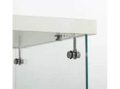 Vitrina de cristal con iluminación LED, 1 puerta y 3 compartimentos, 125 x 40 x 36 cm, Blanco