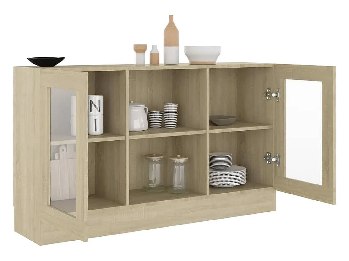 Vitrina de roble Sonoma 120x30,5x70 cm Madera de ingeniería