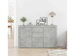Vitrina Gris hormigón 120 x 36 x 69 cm Madera contrachapada