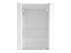 Vitrina L 166 cm con LED - 3 estantes de cristal - Blanco