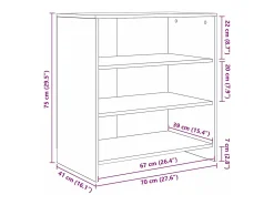 Vitrina Marrón 70 x 41 x 75 cm Madera contrachapada