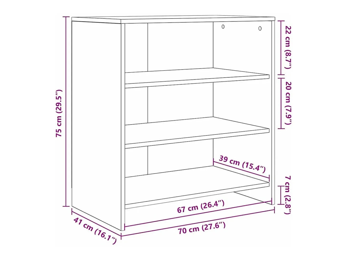 Vitrina Marrón 70 x 41 x 75 cm Madera contrachapada