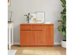 Vitrina Marrón cera 110 x 34 x 75 cm Madera maciza de pino