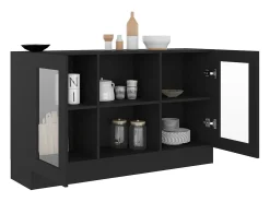 Vitrina negra 120x30,5x70 cm Madera de ingeniería