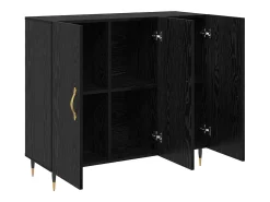 Vitrina Negro 90 x 34 x 80 cm Madera contrachapada