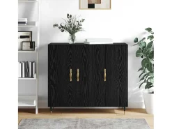 Vitrina Negro 90 x 34 x 80 cm Madera contrachapada