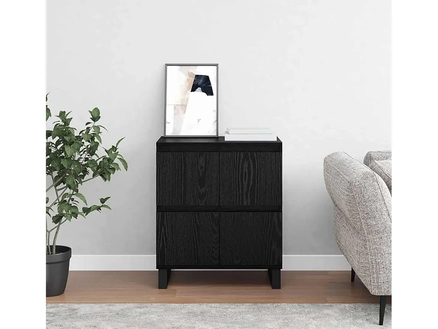 Vitrina Negro 60 x 35 x 70 cm Madera contrachapada