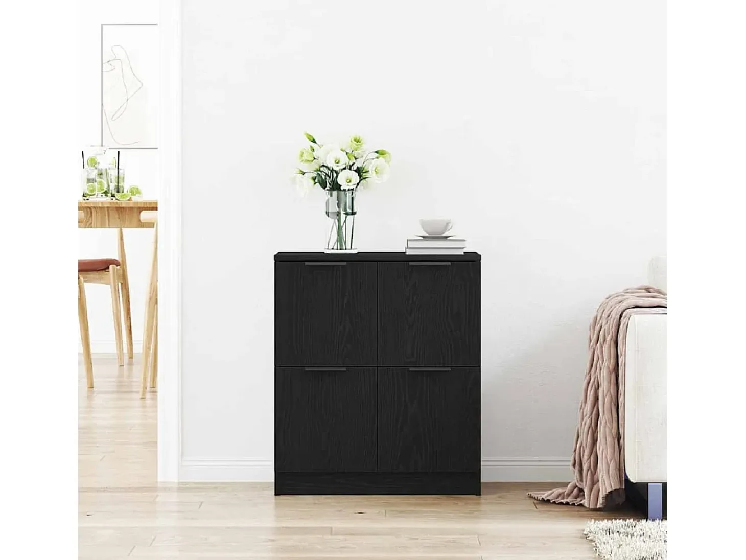 Vitrina Negro 60 x 30 x 70 cm Madera contrachapada