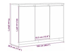Vitrina Negro 102 x 33 x 75 cm Madera contrachapada