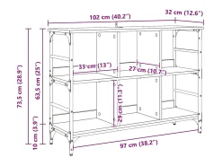 Vitrina Negro 102 x 32 x 73.5 cm Madera contrachapada