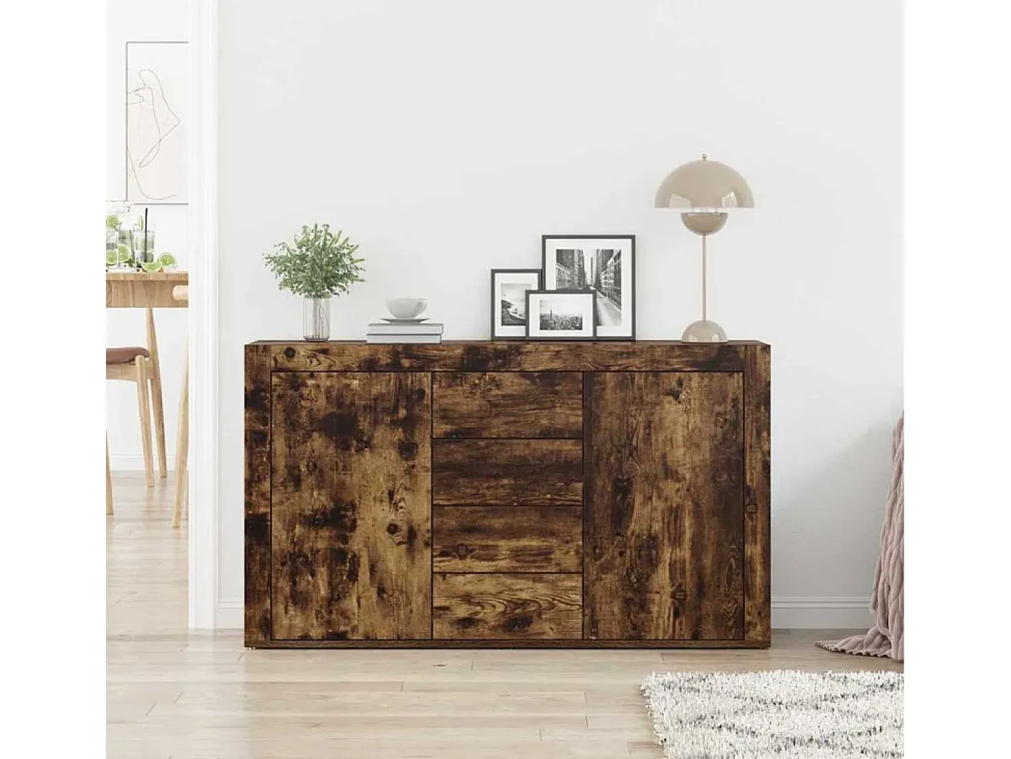 Vitrina Roble ahumado 120 x 36 x 69 cm Madera contrachapada