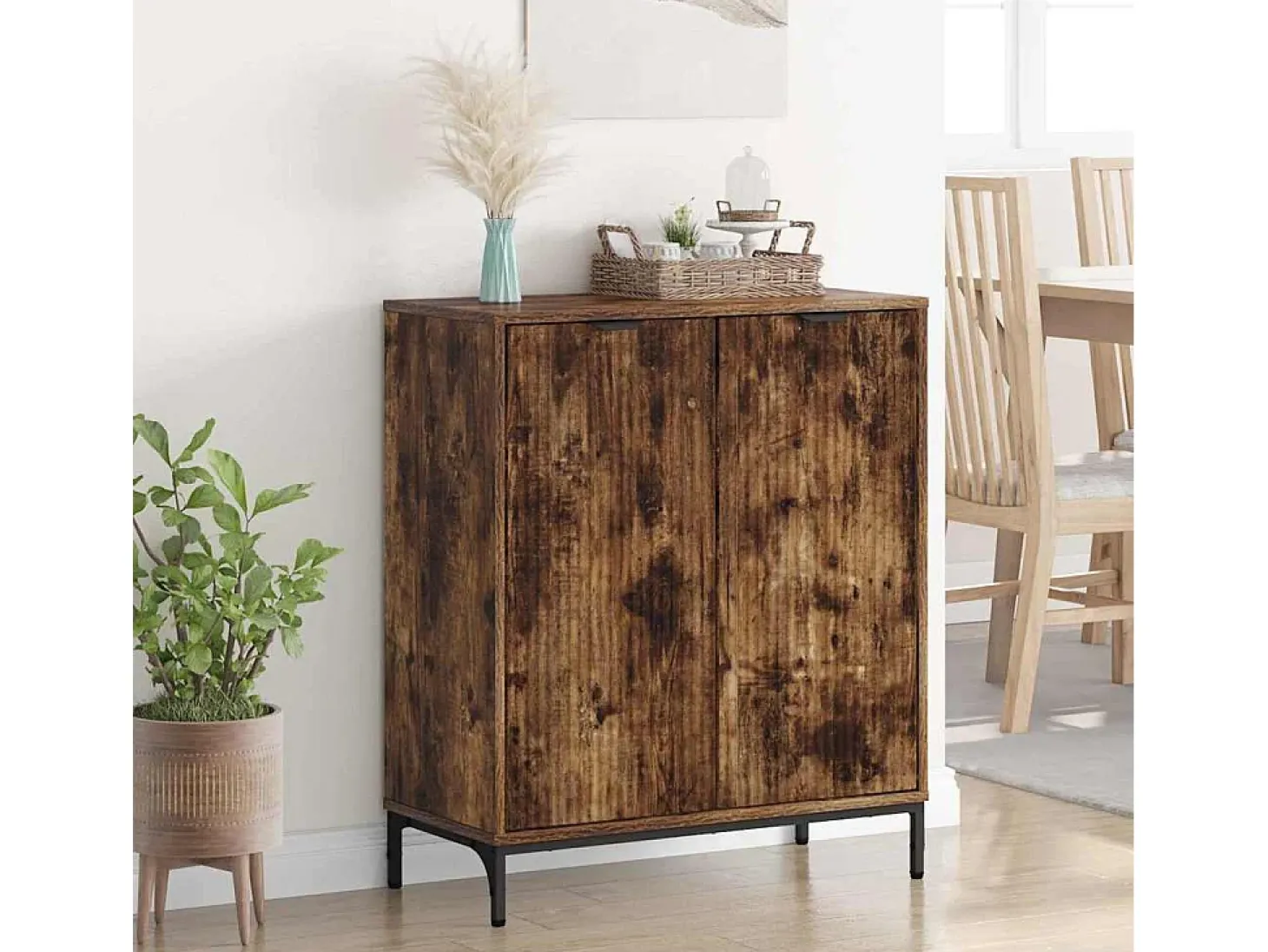 Vitrina Roble ahumado 69.5 x 33 x 82 cm Madera contrachapada