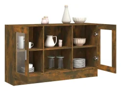 Vitrina Roble ahumado 120x30,5x70 cm Madera de ingeniería