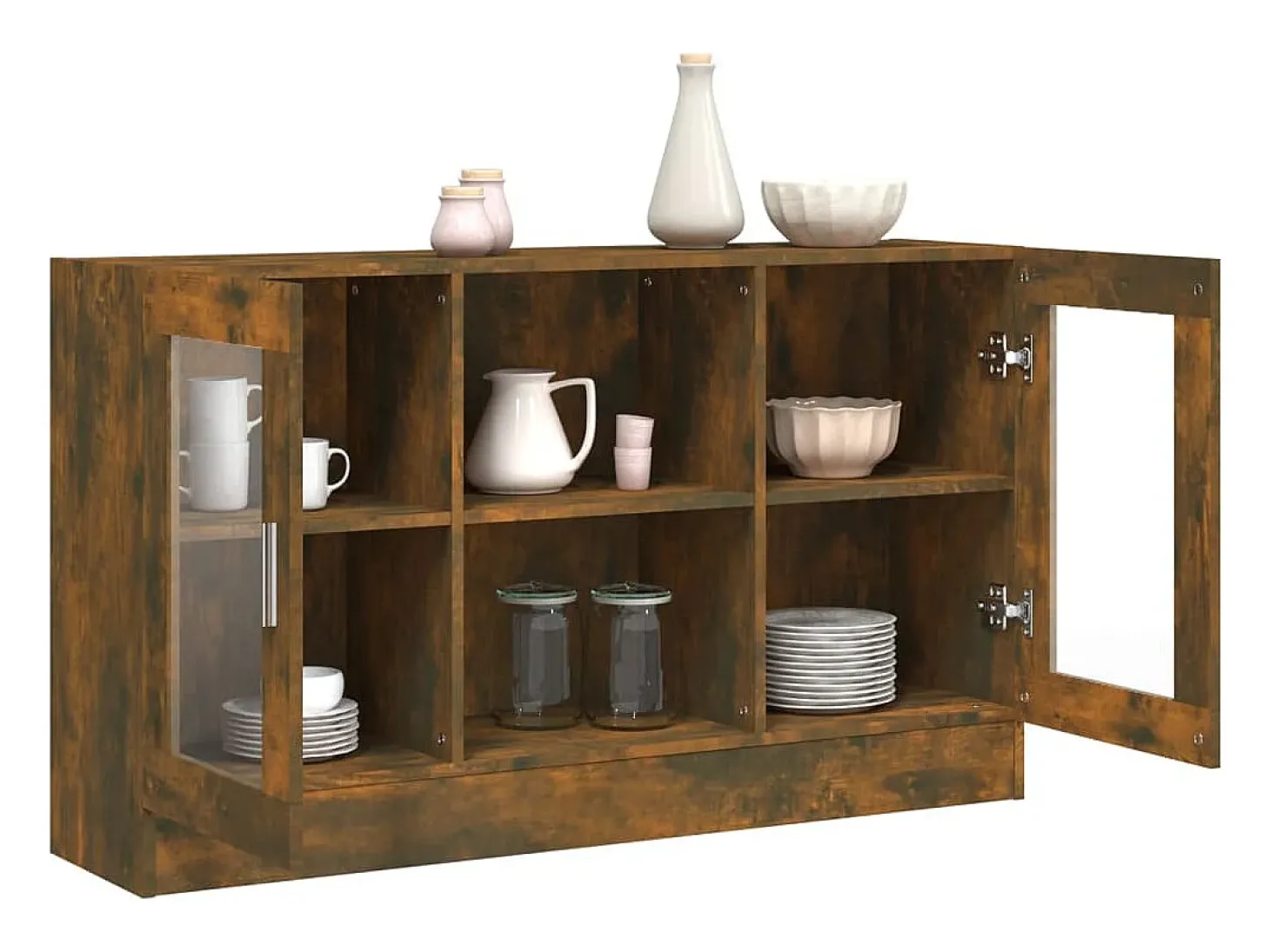 Vitrina Roble ahumado 120x30,5x70 cm Madera de ingeniería