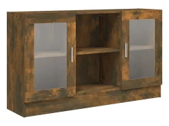 Vitrina Roble ahumado 120x30,5x70 cm Madera de ingeniería