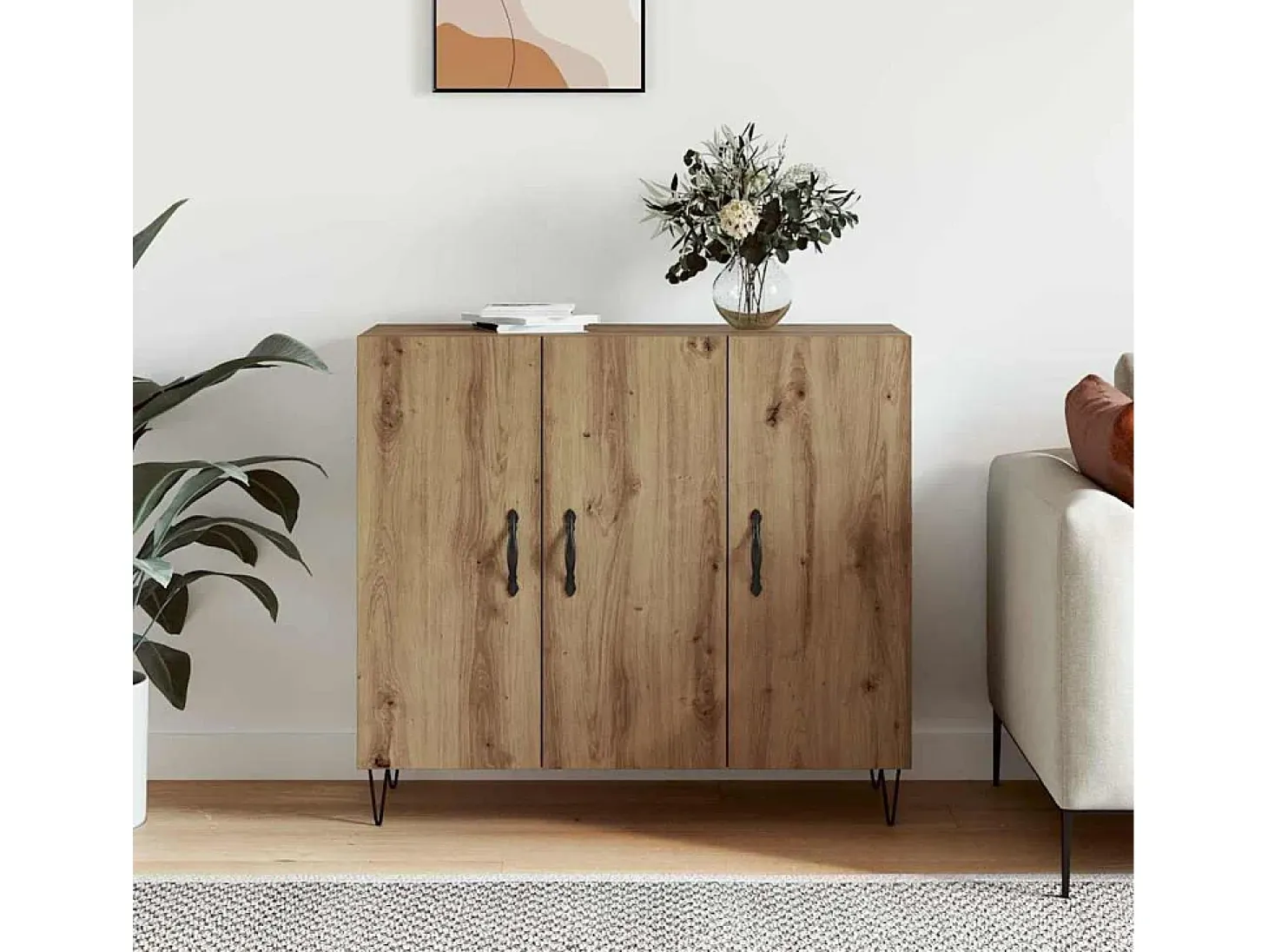 Vitrina Roble artisan 90 x 34 x 80 cm Madera contrachapada