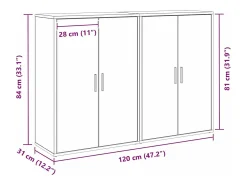 Vitrina Roble artisan 60 x 31 x 84 cm Madera contrachapada