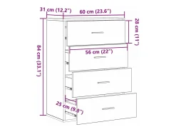 Vitrina Roble artisan 60 x 39 x 80 cm Madera contrachapada
