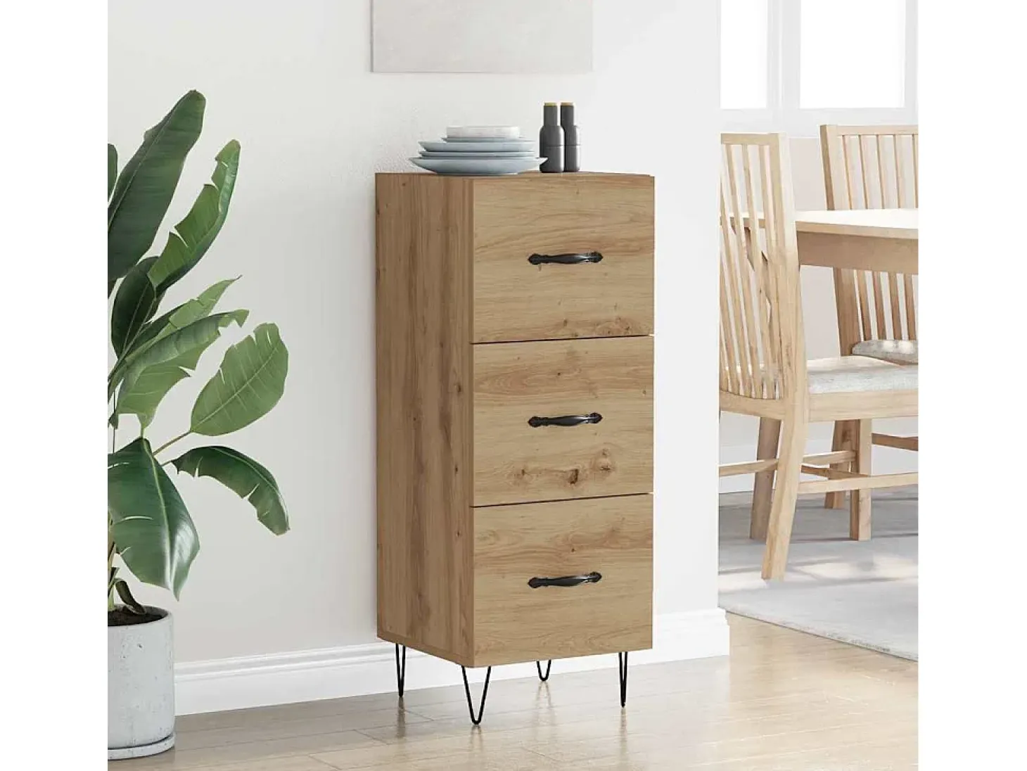 Vitrina Roble artisan 34 x 34.5 x 90 cm Madera contrachapada